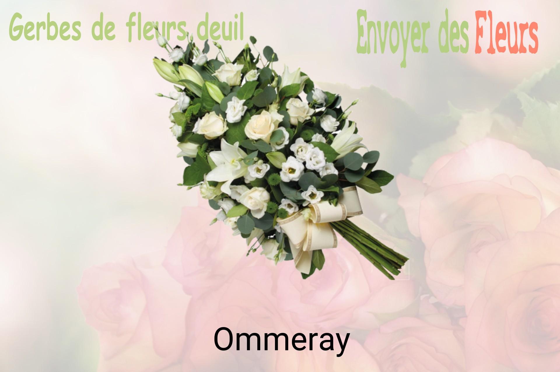 Gerbe de fleurs de deuil livrée à Ommeray